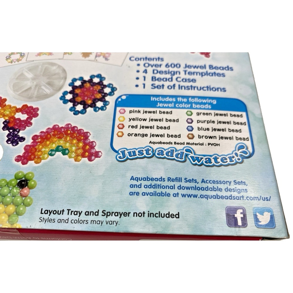 Aquabeads Jewel Bead Creations Theme Refill Pack Over 600 Beads BRAND NEW PKG. - Picture 9 of 10